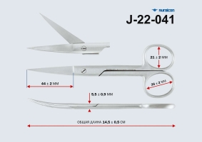 Ножницы с двумя острыми концами изогнутые 140мм (J-22-041)_1