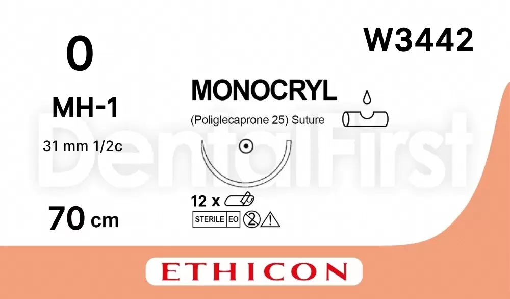 Монокрил М3.5 (0) фиол., 70см игла кол. MH-1 31мм 1/2с W3442