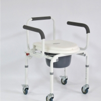 Кресло инвалидное FS813 с санитарным оснащением на 4-х колесах_1